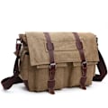 Miniatyrbild 1 av 5: Herr Canvas Axelväska(Kaqi) Messenger Bag Canvas Väska Axelväska Datorväska Messenger Bag Retro enkel axelväska