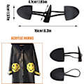 Miniatyrbillede 2 af 5: Horn Button Læder 10PCS Horn Button Duffle Coat Lukning Pu Læder Horn Toggle Lukning Resin Lukning Toggle Lukning Knapper Frakke Jakke Syning DIY Knap Sort