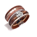Miniatyrbillede 3 af 4: Kvinde Piger Livets Træ Læder Armbånd Multi-Layer Wraps
