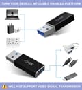 Miniatyrbilde 5 av 5: USB C-hunn til USB 3.0-hann Adapter 2-pak, Type-A 3.1 5Gbps GEN
