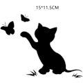 Miniatyrbillede 2 af 5: 2 stk (Sort, Hvid) Kat Bilsticker Sjove Køretøjs Dekal Bilsticker