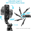 Miniatyrbillede 4 af 5: Sort - 1 stk. Selfie Lightening Tripod Bluetooth Selfie Stick Lang