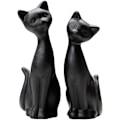 Miniatyrbillede 1 af 5: 2 stk. Sort Keramisk Kat Figur Kat Par Statue Keramisk En