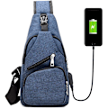 Pikkukuva 2 / 5: Miesten crossbody-salkku, rintalaukku USB-latauksella ja E