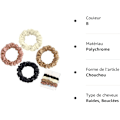 Pikkukuva 5 / 5: 4 kpl (moniväriset ja kultaiset) silkkihiuslenkit, hiusnauhat, naiset tytöt Bobbles Scrunchies hiusnauhat siteet köydet Scrunchie hiuslisävarusteet naisille tai tytöille