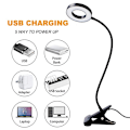 Miniatyrbillede 7 af 7: 6W LED USB-læselampe med klips til bærbar computer, bog, klaver, seng
