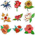 Miniatyrbillede 1 af 5: Sæt med 9 blomster, smukke broderede patches til at stryge på og sy f