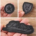 Miniatyrbillede 4 af 5: 20 stk. broderi stryge-på patch, sort badge broderi patch Ap
