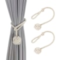 Miniatyrbilde 2 av 5: Beige gardinholder, 2-delt gardinholder, håndvevd gardin