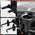 Miniatyrbilde 3 av 5: Svart + Sølv - 1 bilkoppholder, 2 i 1 bilkoppholder, smartp