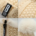Miniatyrbild 3 av 3: 1 topp ull stickad hatt skidhatt set vindtät vinter utomhus Beige