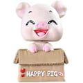 Miniatyrbillede 5 af 5: 4 stk. Bil Svingende Funktion Pynt Gris Dukke Bobble Head Dyr N