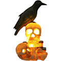 Miniatyrbillede 2 af 7: DIY Krager på Skelet Halloween Dekorationer med LED Lys, Krager