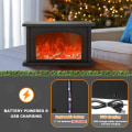 Miniatyrbillede 3 af 5: Rektangulær pejslampe med LED-flammeeffekt