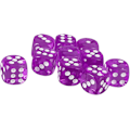Pikkukuva 3 / 5: 10 16mm D6 Polyhedral Acrylic Dice (Purple) for DND Dice RPG MTG