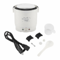 Miniatyrbillede 1 af 4: Mini riskoger, 12V 100W 1L elektrisk dampskib, bærbar rejsedamper lille, alt-i-én multikogerpotte vandtæt non-stick hold varm funktion (hvid)