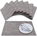 Mörkgrå - Underlägg (Set om 8), Vävd Vinyl Cross Weave Table M
