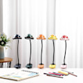 Miniatyrbillede 5 af 5: LED-klemmelampe til børn, lyserød, USB-genopladelig læselampe med stjernelysprojektion, 360° svanehals
