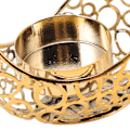 Miniatyrbillede 4 af 5: (Guld) Hul jern røgelse brænder, luksus måne form røgelse brænder med guld kegle base, hjem dekoration, stue, kontor