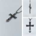 Miniatyrbilde 4 av 5: 3-delt Thorn Cross-anheng i rustfritt stål og titan