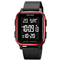 Miniatyrbillede 1 af 5: Afslappet Digital Multifunktionelt Armbåndsur med Nedtællingstimer og LED-lys 50M Vandafvisende (Red)