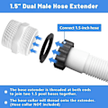 Miniatyrbillede 2 af 5: Passer til Intex Coleman 1,5 tommer 2-huls swimmingpool pumpe slange adapter