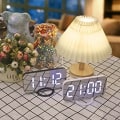 Miniatyrbild 3 av 5: Digital väckarklocka, stor speglad LED-display, med USB-laddning B