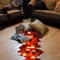 Miniatyrbillede 4 af 6: 3D Lava Gulv Sticker Aftagelig Vinyl Flamme og Lava Tapet M