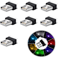 Miniatyrbillede 1 af 5: Bil USB LED Indvendige Atmosfærelys, 7stk Plug-in 5v Universa