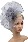 (Grå) Mesh bröllop bikini hatt kreativa modeller bal hårsnodd du