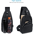 Pikkukuva 5 / 5: Miesten crossbody-salkku, rintalaukku USB-latauksella ja E