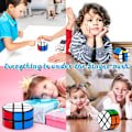 Pikkukuva 5 / 5: Musta pyöreä 2x3x3 palapelikuutio erikoispyöreä Cubo Speed ​​lelu PVC-tarraversio 66mm