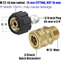 Miniatyrbilde 3 av 5: 8 stk trykkvaskeradaptersett M22 roterende 3/8 hurtigkobling,