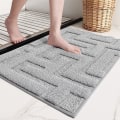 Miniatyrbillede 2 af 5: Skridsikker bademåtte 40x60cm grå, absorberende og vaskbar badeværelsesmåtte, grå mikrofiber bademåtte brusemåtte til badeværelse, toilet, køkken, indgang
