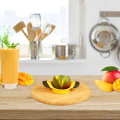 Miniatyrbillede 2 af 5: Mango skærer, deler og udstener, skridsikkert håndtag, rustfrit stålblad