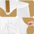 Miniatyrbilde 3 av 5: 10-pakks stretch polyester spandex spisestuestoltrekk avtagbare