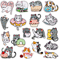 Miniatyrbillede 1 af 5: 18 stk. stryge-på-patches, mini katte tøj patches, søde killing P
