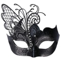 Miniatyrbild 1 av 4: Fjärilsformad Rhinestone Mask i Metall för Maskerad