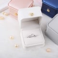 Miniatyrbillede 3 af 5: 2 stk. Hvid ringæske par forslag PU læder ringæsker forlovelse