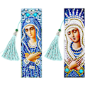 Miniatyrbillede 1 af 5: 2 stk. 5D diamantmaleri bogmærke, DIY læderperler bogmærke