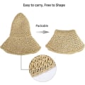 Miniatyrbilde 3 av 5: Halmhatt (56-58 cm) Dame Strand Solhatt Foldbar Stor Dame Floppy