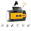 Miniatyrbillede 1 af 4: Nødradio, 4000mah vejrradioer med håndsving solladning, 3 gear LED lommelygte, sos alarm, bærbar powerbank（orange）