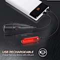 Miniatyrbillede 2 af 4: Et sæt sorte cykellys forlygter baglygter usb opladning