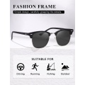 Pikkukuva 2 / 5: Polarisoidut aurinkolasit Unisex Retro Semi-Rimless