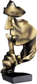 Tänkare staty, tystnad är guld abstrakt konstfigur, Moder