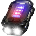 Miniatyrbillede 1 af 5: (Sort) 900 Lumen Genopladelig Mini EDC Lommelygte, Multi-Farve Lys Kilde Alarm Lys, Lille Nøglering Lommelygte med Magnetisk Base