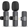 Miniatyrbillede 1 af 5: 2-pak trådløs lavalier-mikrofon til iPhone iPad, reversmikrofoner