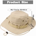 Miniatyrbild 2 av 3: Vattentät Solhatt, Cowboy-stil Fiskehatt, Jakthatt, Anti-UV Resehatt, Bredbrättad Mesh Bucket Hatt, Fiske