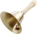 Miniatyrbild 1 av 5: Extra hög solid mässingshandklocka (8 cm) med trähandtag Multi-P