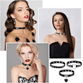 Miniatyrbilde 3 av 5: 1 stk. Hjerteformet tema skinn choker punk choker justerbar